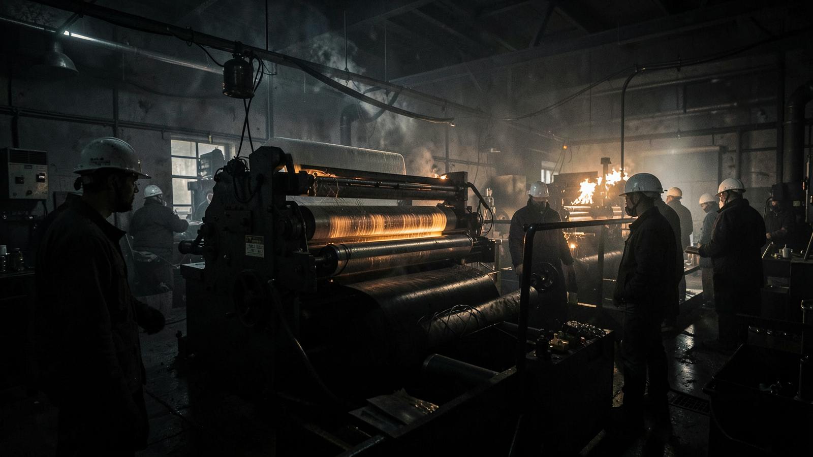 Industrial rubber production floor